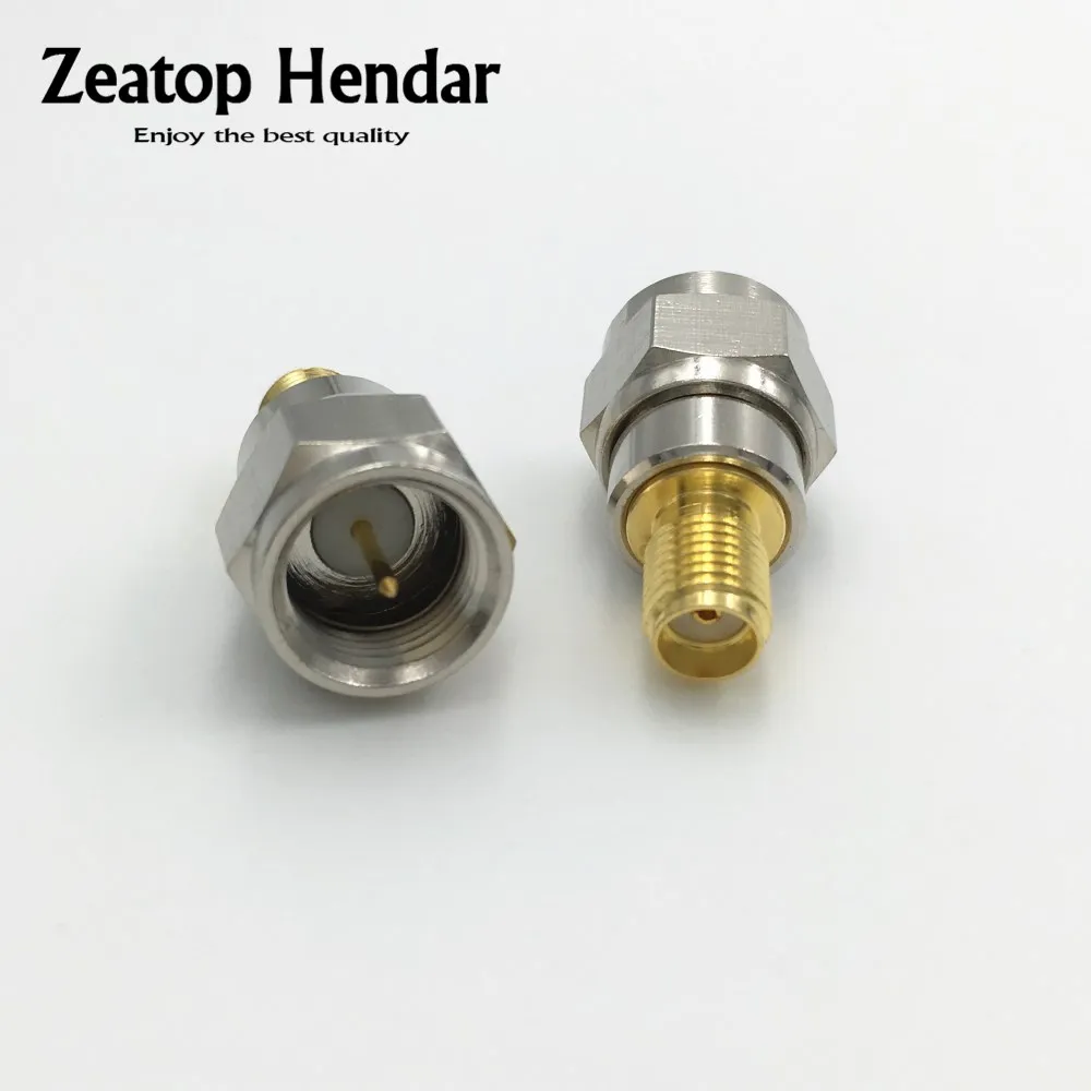 100Pcs Brass F TV Plug Male to SMA Female Jack Screw thread RF Antenna