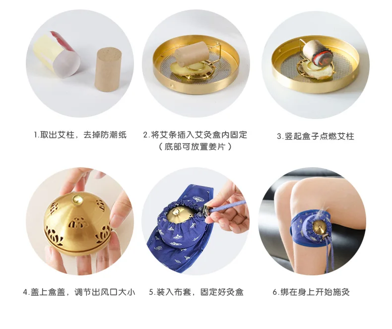 Moxibustion Tool Box Copper Warming Moxibust Bag Massager Body Therapy Treatment For Neck Leg Arm Massage Therapy Care