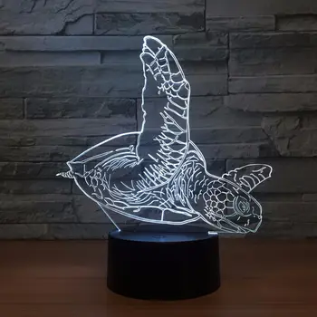 

2018 New Turtle 3d Small Night Light Usb Creative Gift Led Colorful Touch Remote-controlled Decorative Lamp 1
