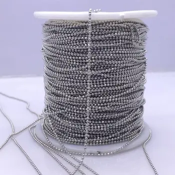 

1,2 mm 10 meter brass silver tone shaven Ball Chain Findingstheof