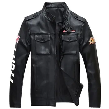 

New Arrival Brand Motorcycle Leather Jacket jaqueta de couro masculina Mens Leather Jackets Coats Male Pilot Air Force Plus Size
