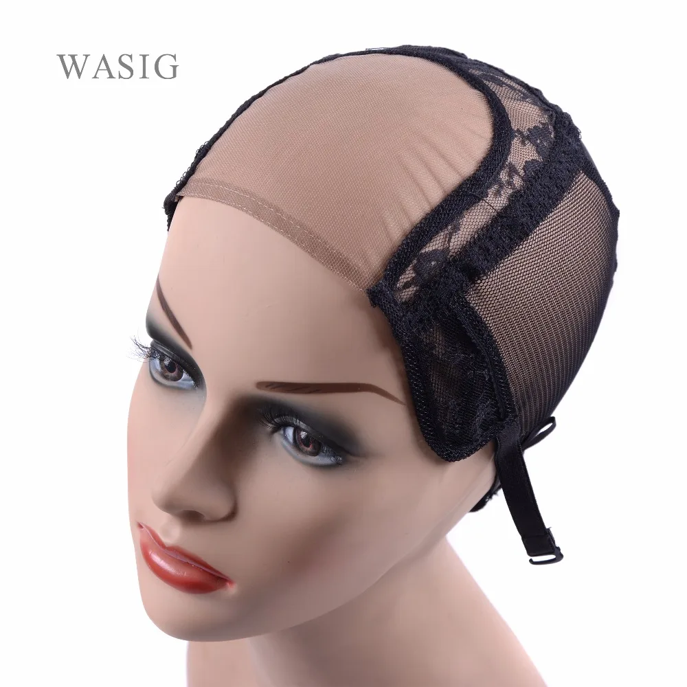 4*4 U Part Wig Caps With Lace Net For Making Wigs With Adjustable Straps  Glueless Weaving Caps Mesh Wig Cap