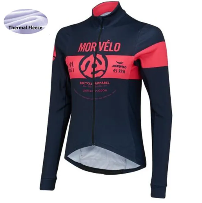 Morvelo women Winter Thermal Fleece long sleeve cycling jersey Windproof bike jersey bicycle waterproof coat ropa ciclismo - Цвет: as picture