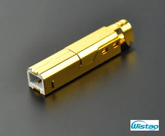 USB разъем позолоченный медный квадратный USB2.0 b-тип штекер для USB кабеля Дата HIFI аудио аксессуары DIY