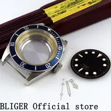 BLIGER 41 мм Нержавеющая сталь чехол часы с сапфировым стеклом чехол+ светящиеся стрелки+ циферблат Fit Miyota 8215 8205 автоматический механизм C42