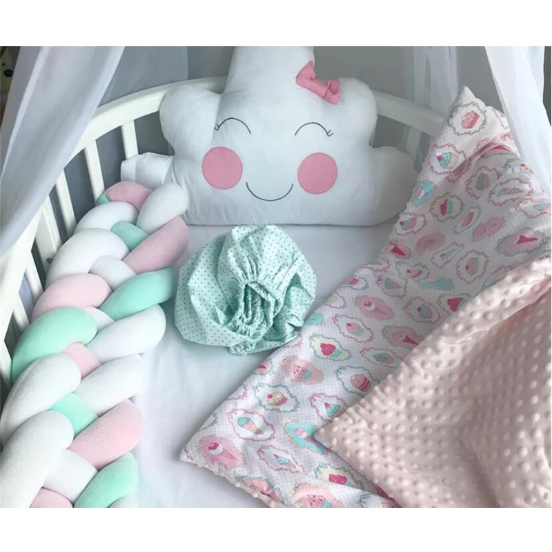 100cm/200cm/300cm Nordic Newborn Baby Bed Bumper 4 Braid Knot Handmade Long Plush Baby Crib Protector Infant Room Decor 100cm/200cm/300cm Nordic Newborn Baby Bed Bumper 4 Braid Knot Handmade Long Plush Baby Crib Protector Infant Room Decor