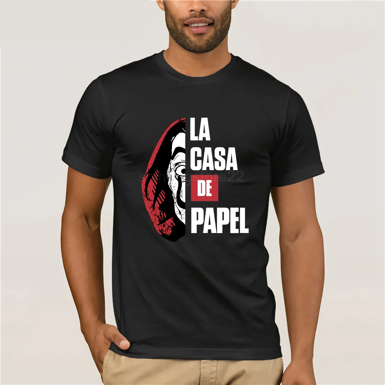 

La Casa De Papel Money Heist TV Branded T Shirts Male Pre-Cotton Short Sleeve Tee House of Paper T-Shirt Men Tees Shirt 2019