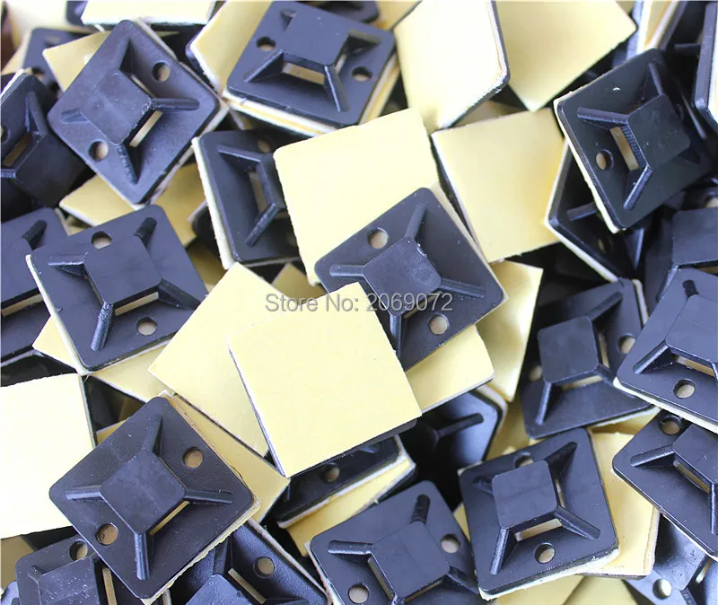 

100pcs 3/4" CABLE TIE MOUNTING BASE MOUNTS WIRE TIES ZIP MOUNT BASE(20*20) black
