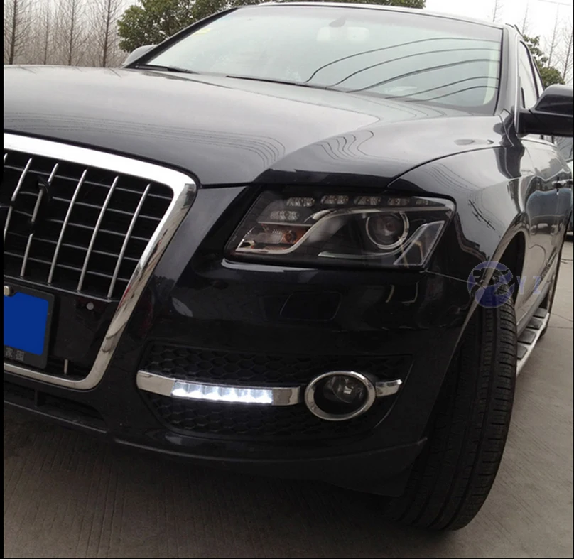 Автомобильный мигающий 1 комплект для Audi Q5 2010 2012 2013 дневной свет светодиодный DRL дневные ходовые огни Противотуманные фары для автомобиля Стайлинг белый