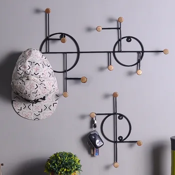 

Iron hook Nordic creative art wall hanging American retro decorative coat rack porch key rack wall clothes hook
