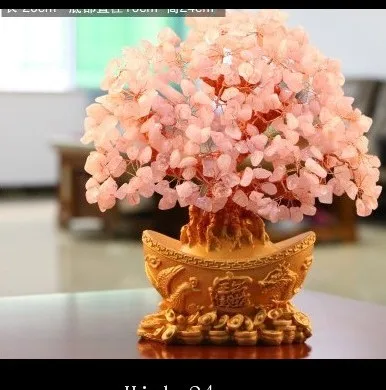 

natural rose quartz crystal gem money tree in for wealth money bay