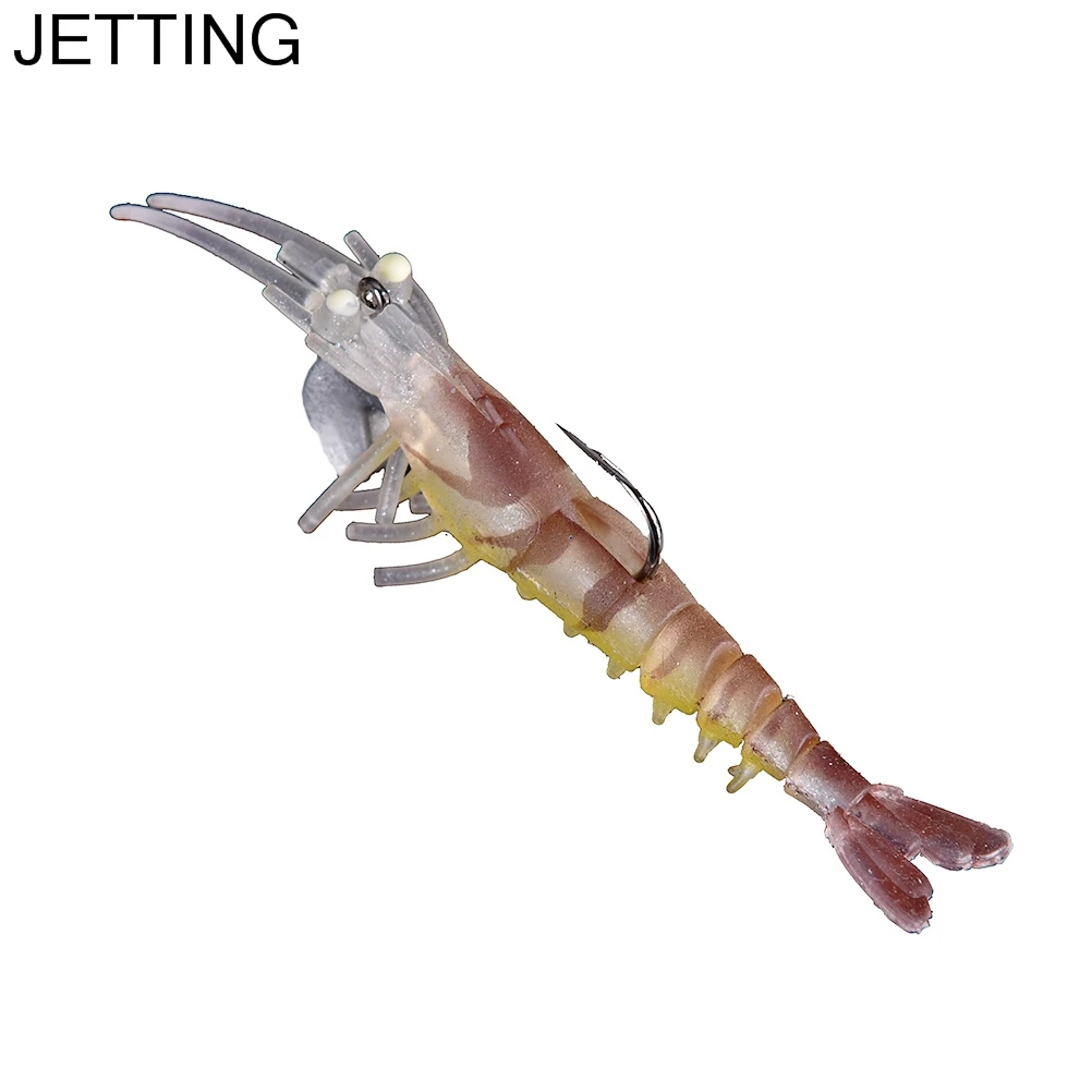 High Quality 1PC Fishing Lures Luminous Prawn Shrimp Lure Soft Bait Fishing Tackle Soft shrimp