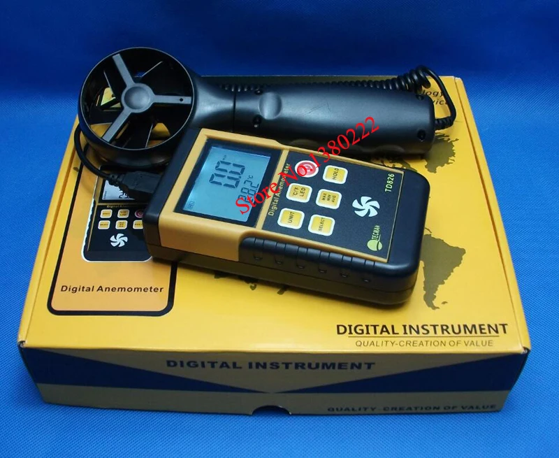 

High quality handheld anemometer TD826 Wind speed range 0.3 ~ 45 m/S wind speed meter standard USB interface free shipping