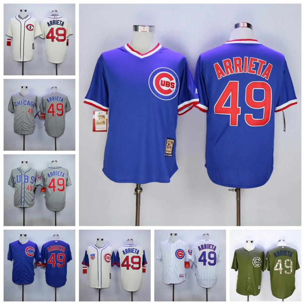 Jake Arrieta Jersey Chicago Cubs 49 Baseball Jerseys Size M 3XL