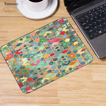 

Yuzuoan Colorful Persian Carpet Mouse Pad Locked Edge Pad to Mouse Notbook Computer Mousepad 18*22cm Gaming Padmouse Gamer