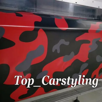 

1.52x30m/Roll Red gray Camouflage Vinyl Car BODY wrap film Camo Motorcycle Bike Vehicle Wraps Covering with air free / RELEASE