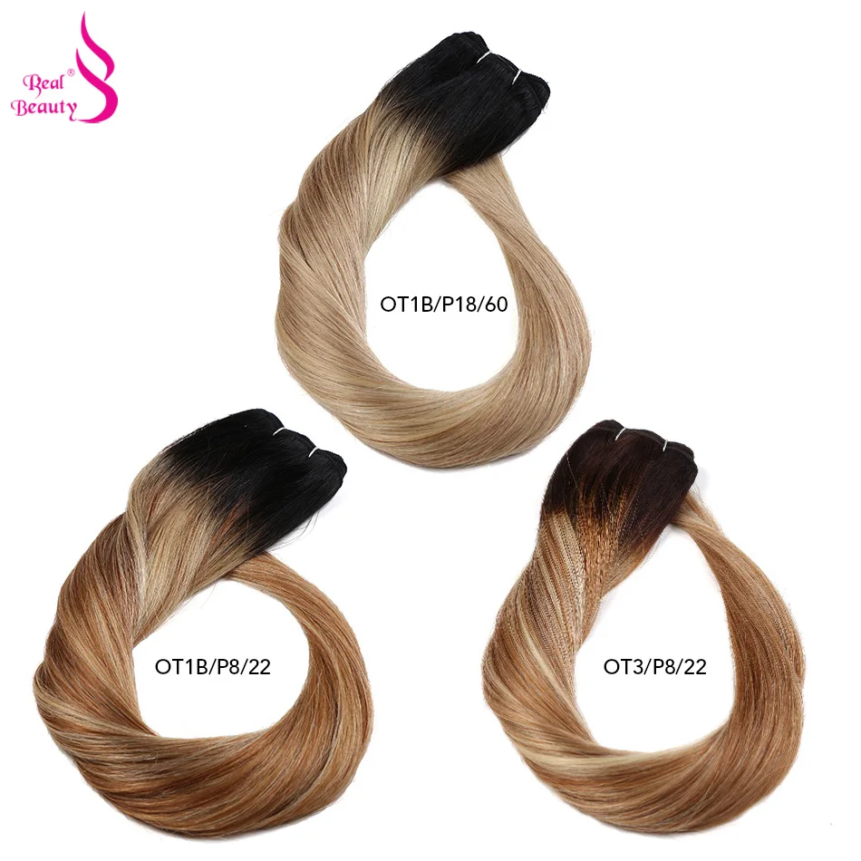 Real Beauty Platinum Blond Brazilian Hair Weave Bundles 18\