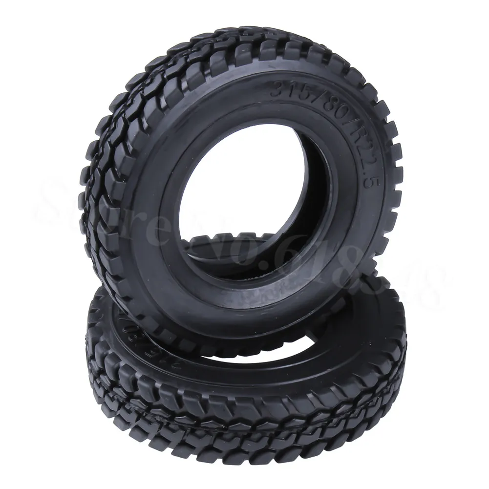2Pcs Rubber RC Tractor Trailer Tires 84mm 86mm 88mm For Tamiya 1/14