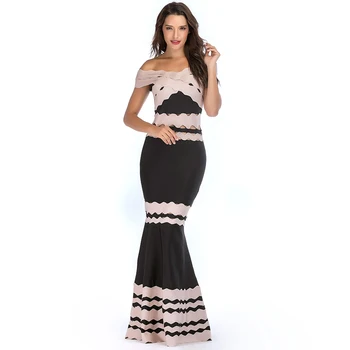 

2019 Dress Sexy Celebrity Backless Hollow Out Short Fashion Women Slash Neck Night Club Bandage Body con Party Dresses Wholesale