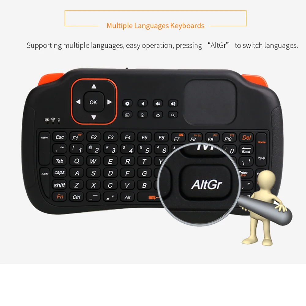 Игровая клавиатура с тачпадом 2,4G 83 клавиши Мини Fly mouse Пульт дистанционного управления Беспроводная клавиатура для samsung LG Android Tv Box ноутбука