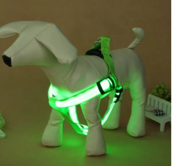 Pet Leash Rope Belt LED Flashing Dog Harness Safety Lead Blinking Light Nylon Green | Дом и сад