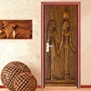 European Style Retro Door Sticker 3D Egyptian Sculpture Wallpaper Living Room Kitchen PVC Waterproof Home Decal Vinyl Door Mural ► Photo 2/6