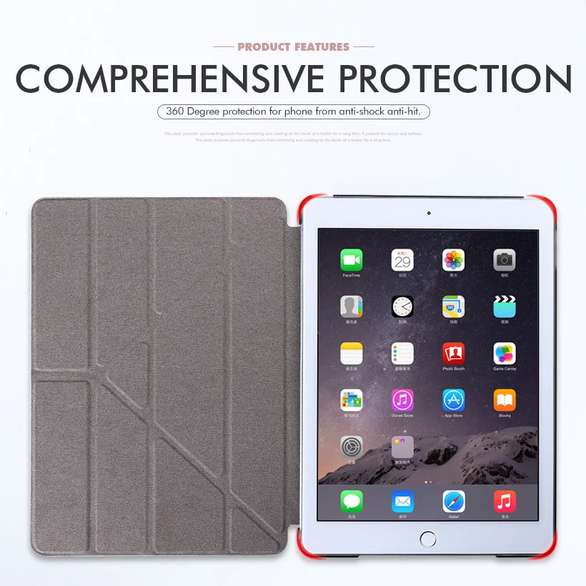 Смарт чехол с подставкой для iPad Mini 4 жесткий кожаный откидной крышкой Apple