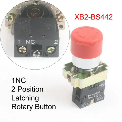 XB2 BS142 BS145 BS442 BS542 1NC/1NO1NC key emergency stop Rotary push