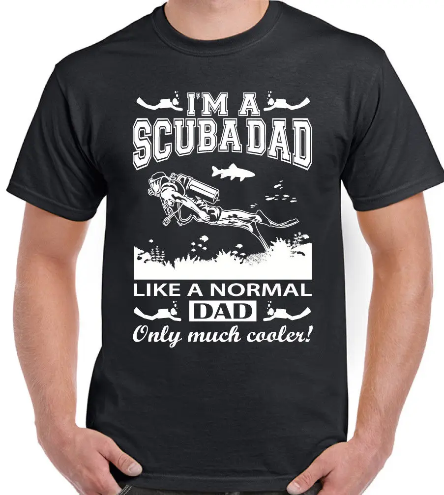 Новинка 2019 хлопок Мужская забавная футболка с надписью I'm A Scuba Dad снаряжение для
