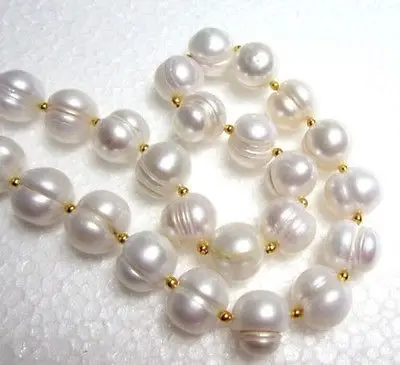 

Wholesale FREE SHIPPING > huge 18"AAA 12-13MM SOUTH SEA WHITE PEARL NECKLACE 14KGP Gold Clasp