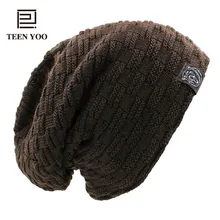 Зимние Шапки для Для мужчин утолщение плюс вязаный шерстяной с головой медведя этикеток Твердые Зима ухо протектор взрослый мужчина Открытый Повседневное для верховой езды шляпа