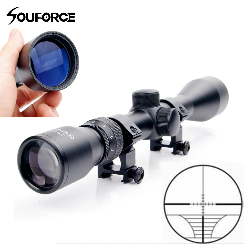 3 9x40 Mil Dot Air Riflescope Gun Optics Sniper Scope With 20 mm Rail