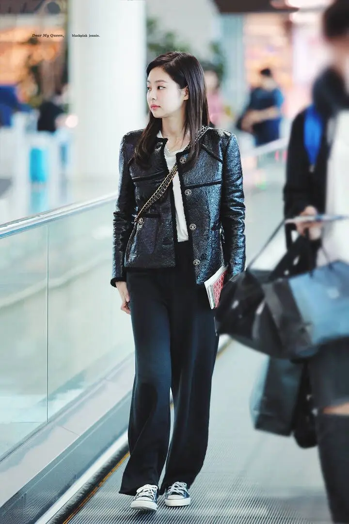 

kpop Blackpink JENNIE same Elastic waist drawstring wide leg pants women black korean streetwear loose trousers female clothes
