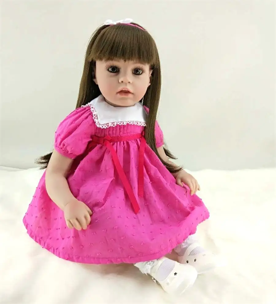 Le24inch силикона Reborn Baby Doll игрушки 60 см винил мягкое тело принцесса малышей Кукла Девушка присутствует игровой дом перед сном игрушка для