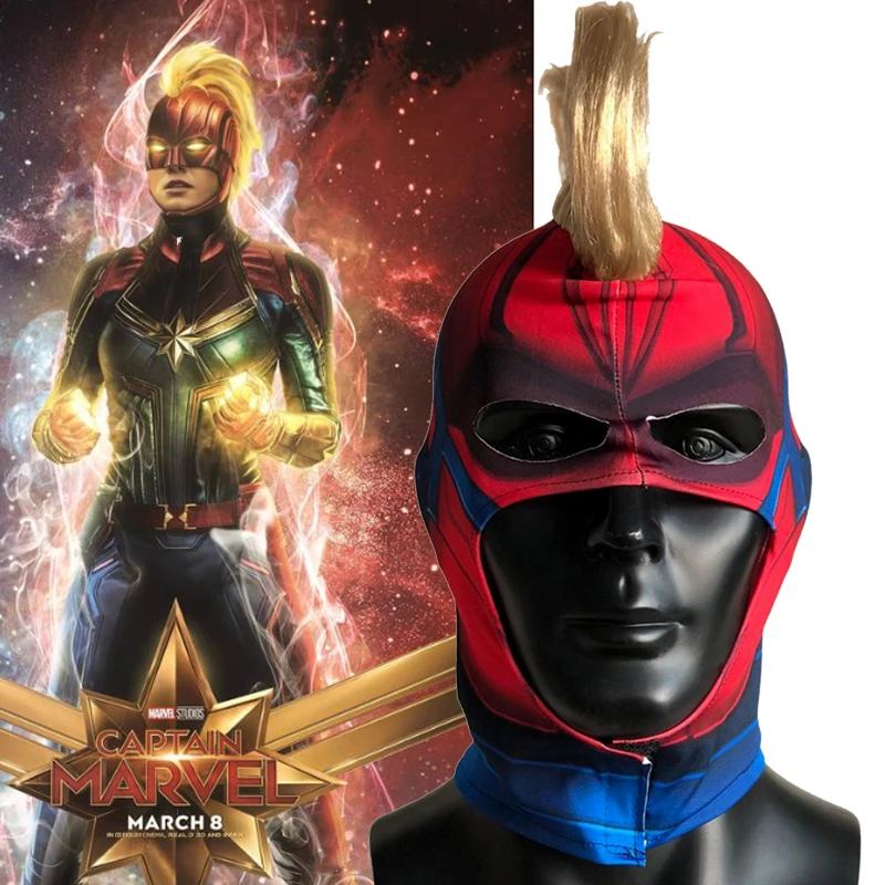 

Captain Marvel Helmet Cosplay Mask Carol Danvers Superhero Halloween Masks Costume Party Props Drop Shipping