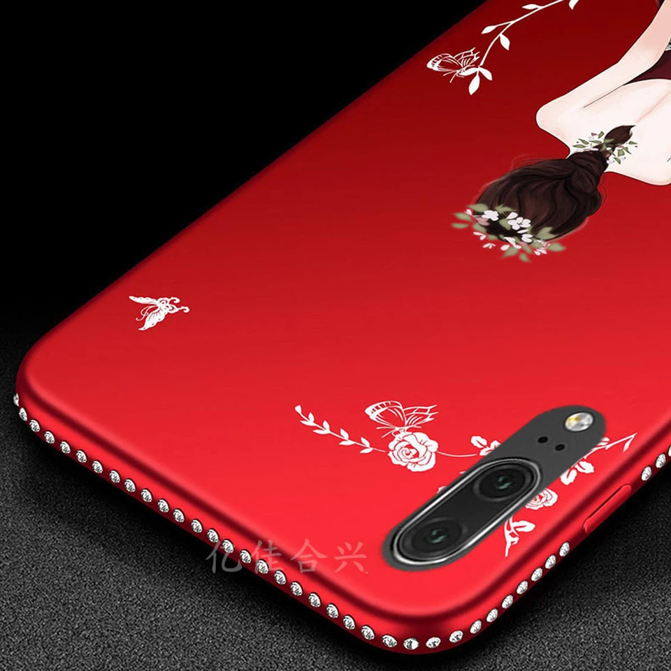 Свадебное платье Алмазный Бампер блестящий чехол для Huawei P20 Shining Mate 20 Pro 10 9 Lite Honor 8