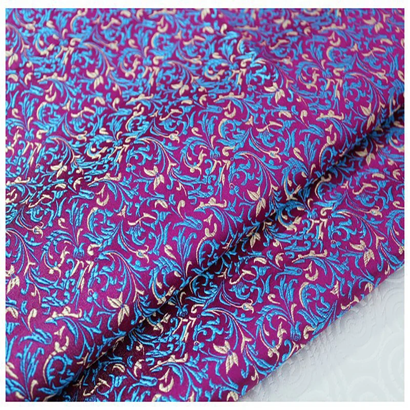 HLQON парча солодовый цветок фиолетовый красный Ткань Лоскутное войлочные куски ткани простыня cheongsam платье Детское пальто ткань 75 см Ширина