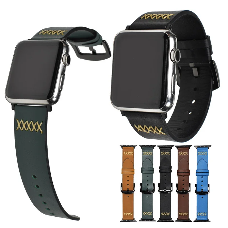 

Hot Sell New Style Leather Watch Band For Apple Watch Band Series 4/3/2/1 Sport Bracelet 42 mm 38 mm Strap For iwatch Watch Band