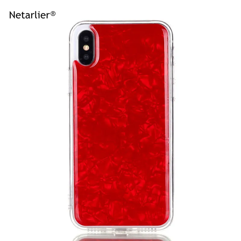Netarlier for Fashion Bling Shining Powder Sequins Phone Case For iPhone X Soft Silicone Glitter Back Cover iphone Type |