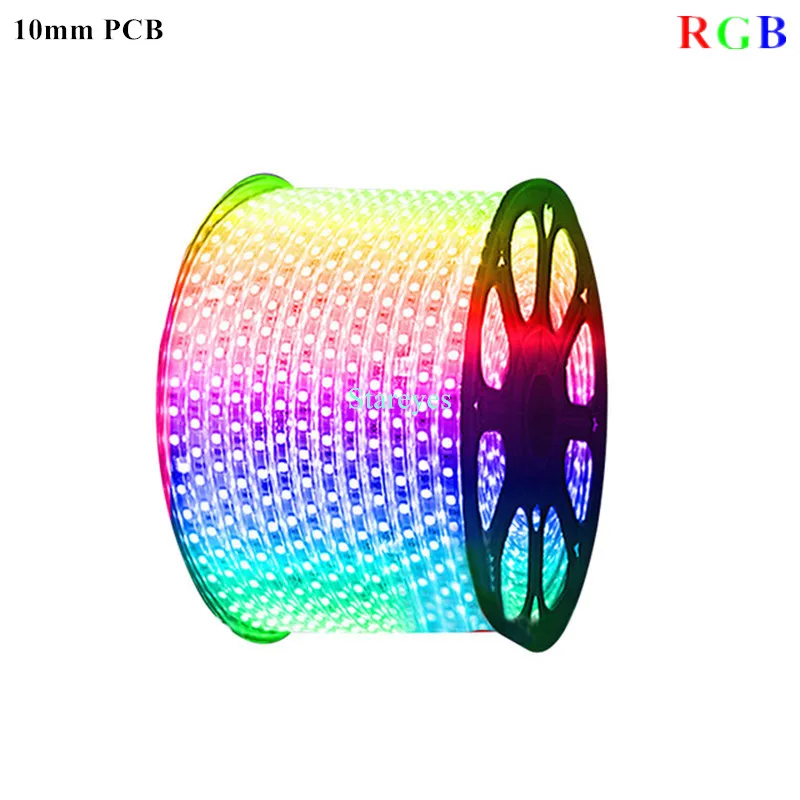 50 рулонов 5000 м 220 В 5050 SMD 60 светодиодный/м 8 мм PCB IP67 Водонепроницаемый светодиодный светильник гибкая лента RGB одноцветная лента - Испускаемый цвет: 10mm PCB RGB