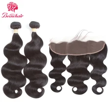 BeauHair Malaysia 3 Bundles With Lace Frontal Body Wave Human Hair Free Part Ear To Ear Lace Frontal Non Remy Human Hair Weaving