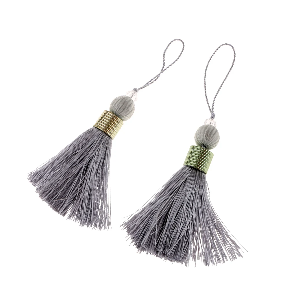 2pcs Pendant Bag Chain Key Decoration Home Decor Curtain Fashion  Long Silk Tassel DIY Window curtains Accessories