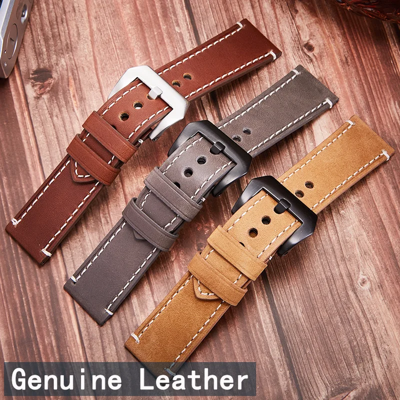 

Double-sided Top Layer Cow Leather Watch Band Thin Leather Watchband Factory Direct Leather Watch Strap 20mm 22mm 24mm
