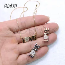 10 нитей Кулоны "любовь" Ожерелье Подвески-буквы аксессуары циркон ювелирные подвески, ожерелье для женщин 9281