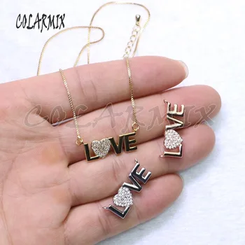 

10 strands LOVE pendants necklace letters pendants accessories zircon jewelry pendants,necklace for women 9281