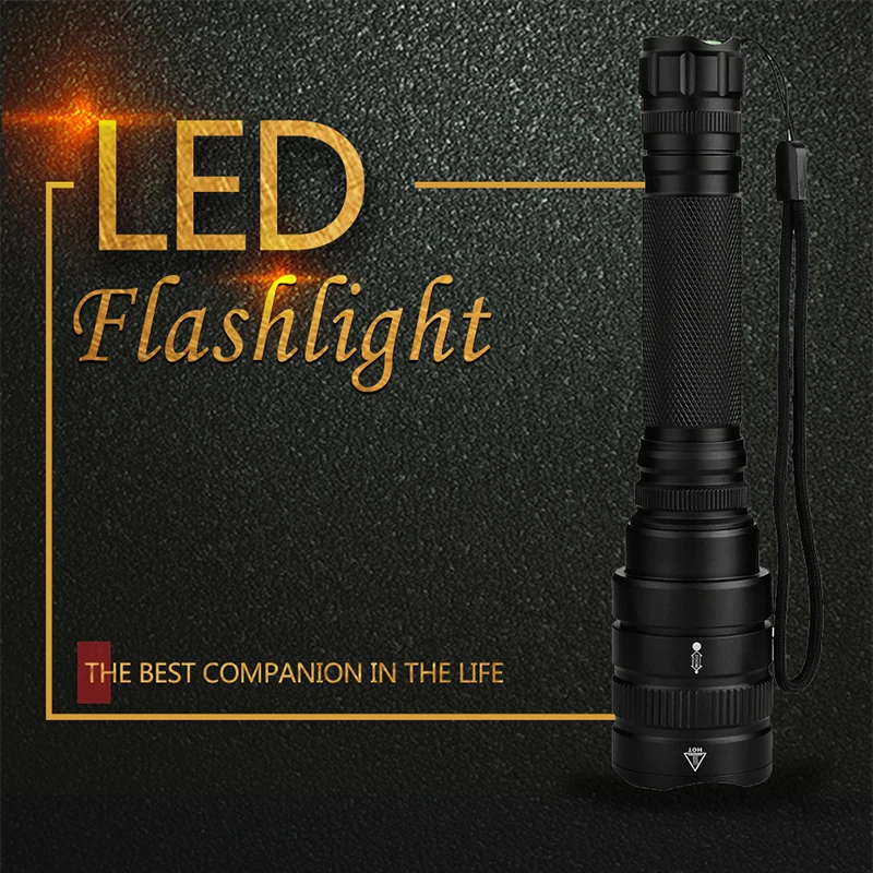 

2019 New 40000LM XHP70 LED Flashlight Waterproof Tactical Flashlamp Torch Zoom Lantern 5 Modes Rechargeable with 18650 Batteries