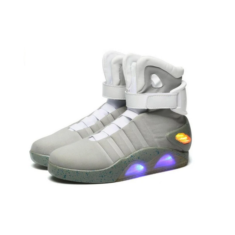 Обувь для скейтбординга новые сапоги со светодиодной подсветкой для мужчин, женщин, мальчиков и девочек, светящаяся обувь с подзарядкой через USB Мужская обувь для вечеринок крутые солдатские ботинки - Цвет: Серый