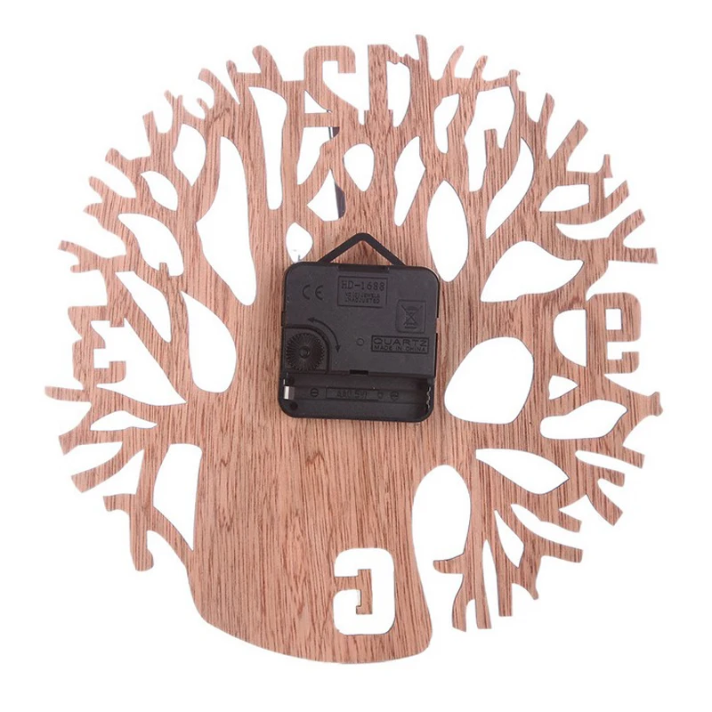 Newest Modern 3D Wooden Tree Wall Clock DIY Watches Office Home Living Room Decor Gift 3 Tree