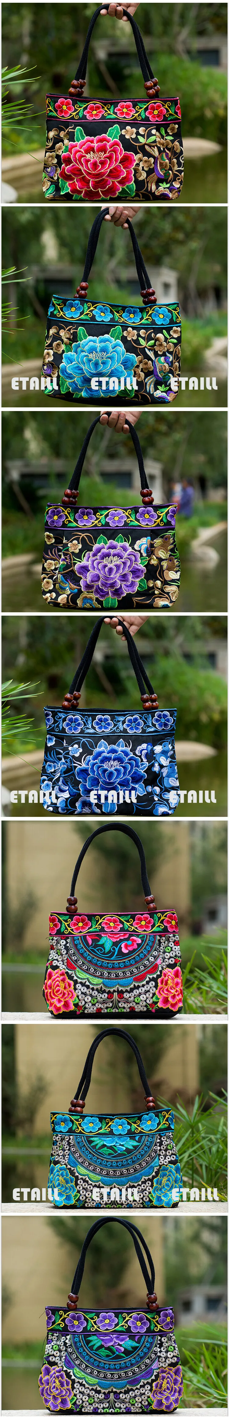 embroidered handbag tote bag