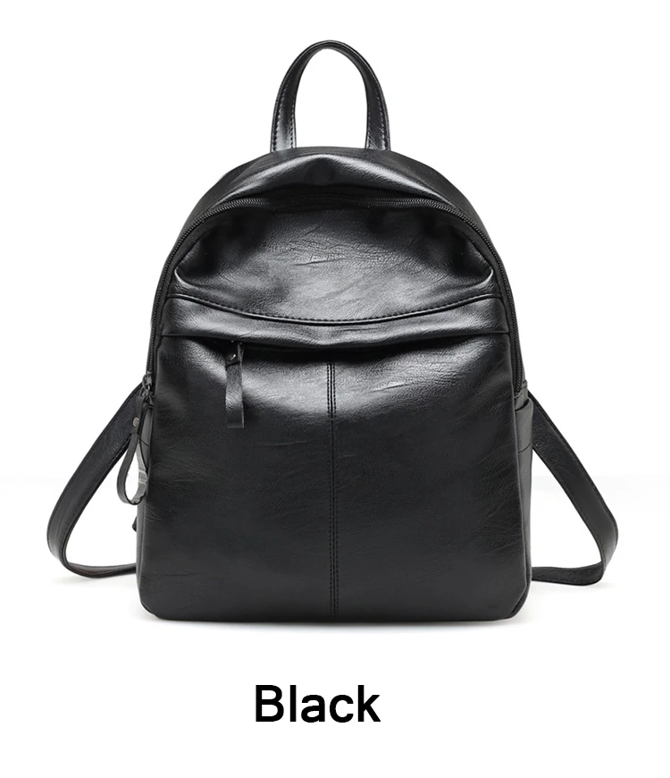 Backpack Women Leather Bag High Quality Zipper solid color Fashion Casual schoolbag for Girls Mini women backpack schoolbag